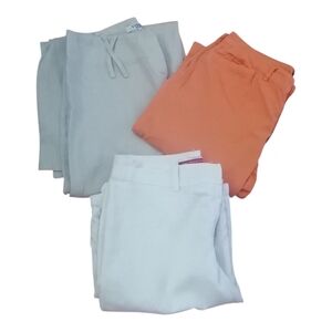 Set of Three Pants in Orange and White